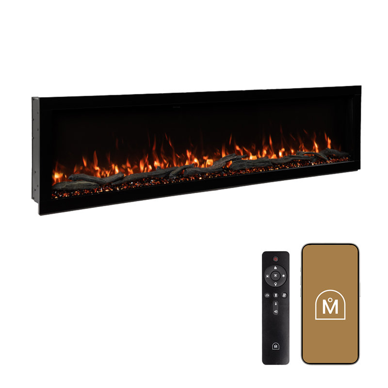 Modern Ember Highmark Smart Linear Electric Fireplace - 10 Different Flame Colors, Works With Alexa And Google Assistant