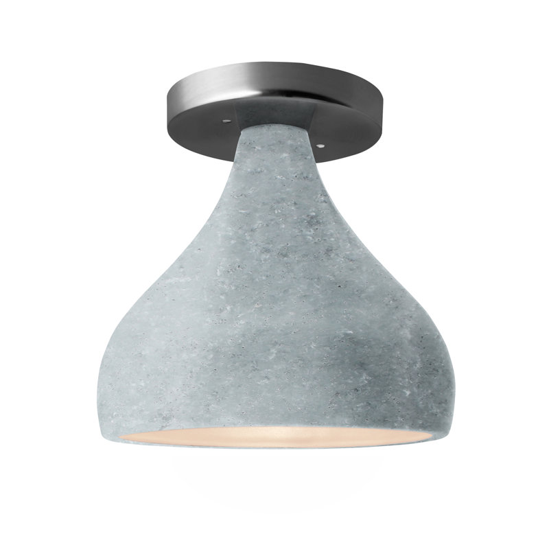 Amezcua Radiance - Gouttelette semi-encastrée - Béton, Nickel brossé, H 8,50 po x l 11,50 po x P 11,50 po, DEL
