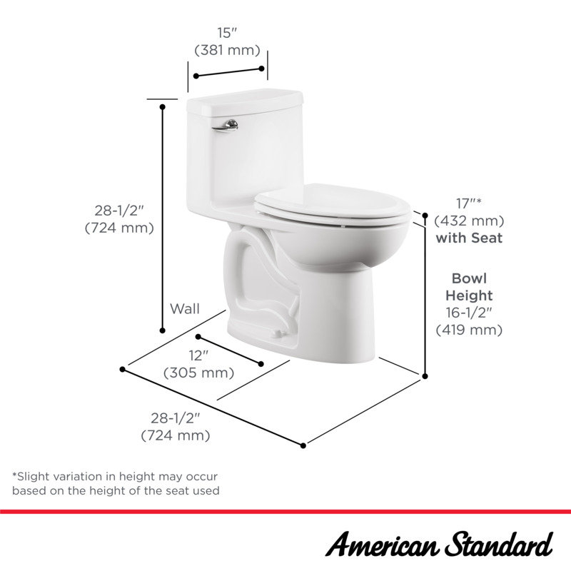 Cadet 1.28 GPF (Water Efficient) Elongated One-Piece Toilet (Seat Included)