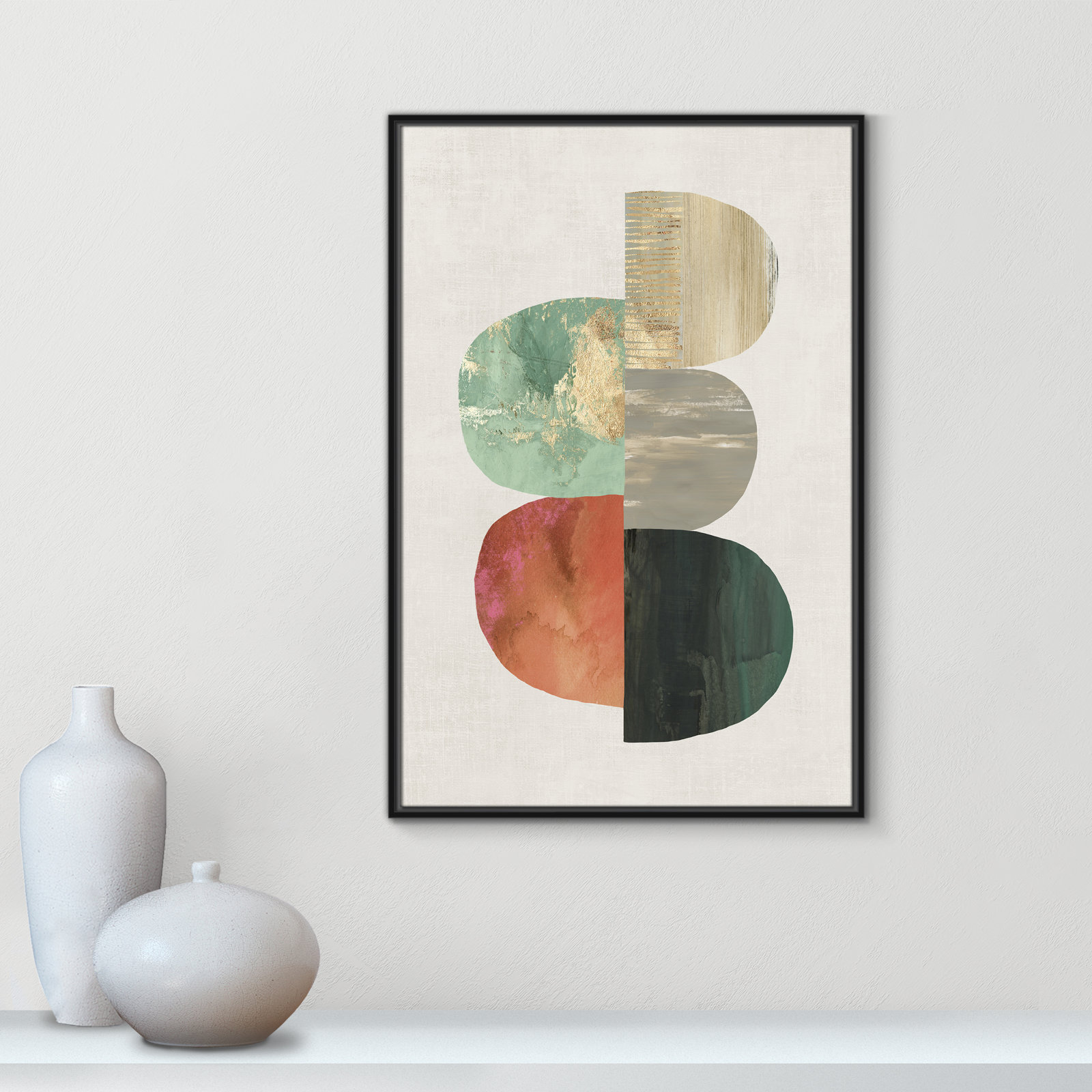 Evolving Energy I - Painting Print, Picture Framed Canvas, 37.5" H x 25.5" W, Black