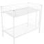 Lit superposé simple au-dessus d'un lit simple en métal blanc - système de support, s'adapte à plusieurs tailles de matelas, qualité de fabrication solide, agencement de chambre à coucher