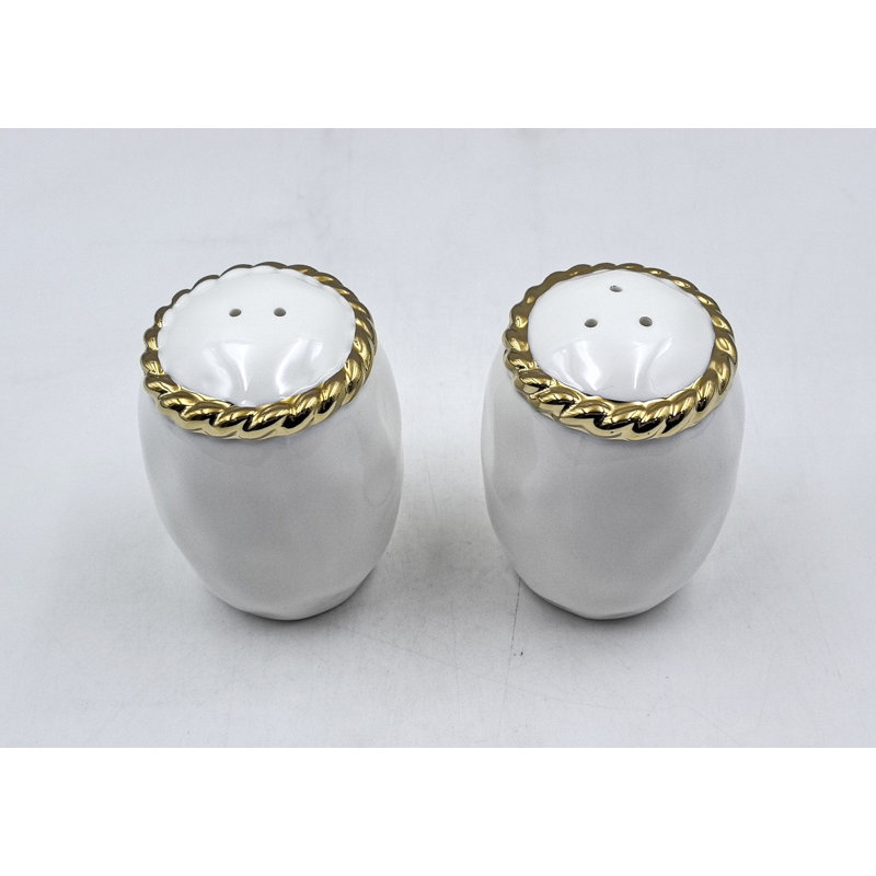 Ensemble de salière et poivrière en porcelaine 2 pièces 3,25 po