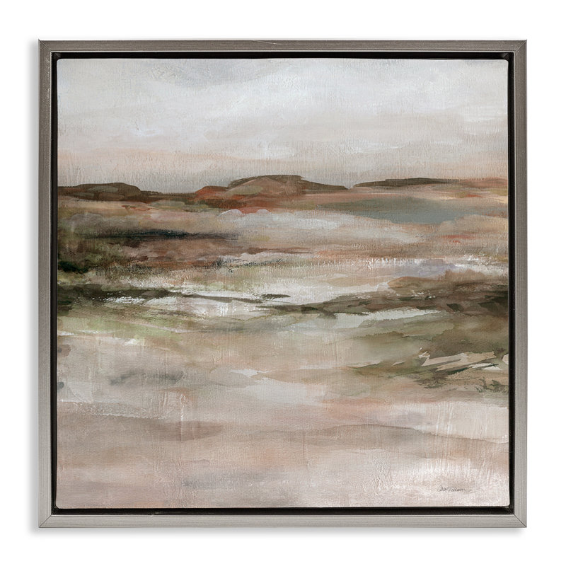 «Rugged Dunes Landscape», art mural sur toile flottante par Carol Robinson, Cadre flottant gris lustré, H 25 po x l 25 po