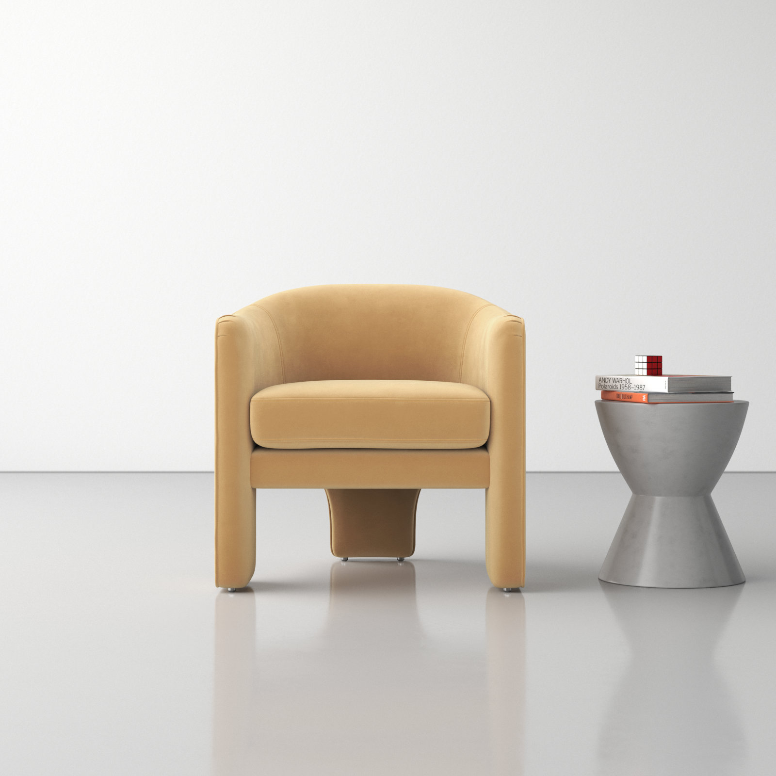 Upland Armchair, Light Brown Velvet