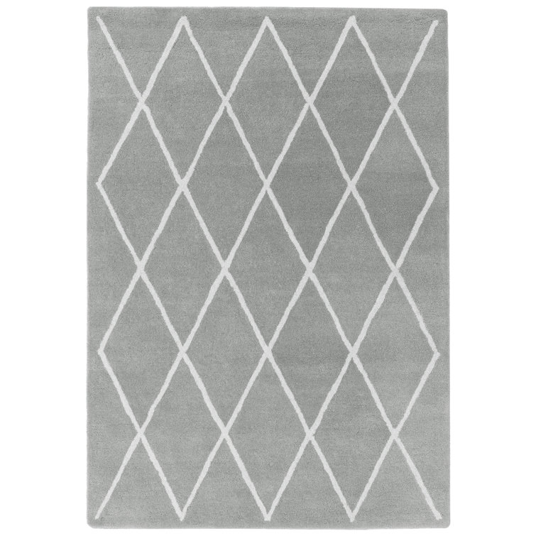 Reina Hand Tufted Wool Silver/White Rug