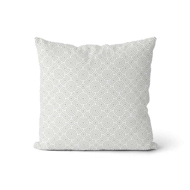 Coussin 18 X 18 Graceanne noir et blanc, Gris cachemire / blanc