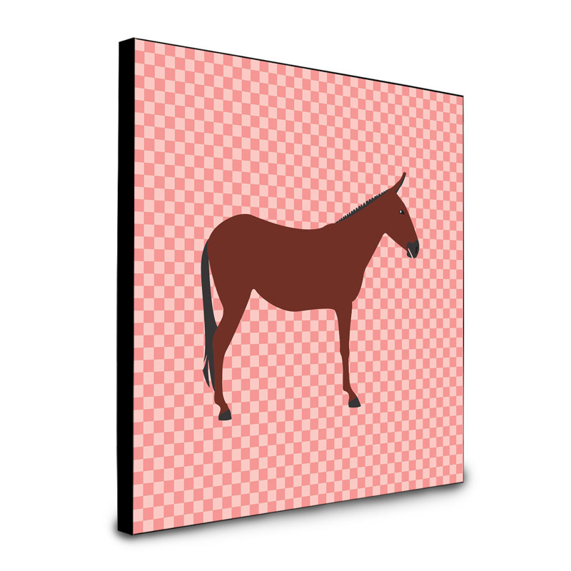 Hinny cheval donkey, art encadré Banducci, Rose