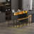 59 Inch Bar Table, Dining Table, Sofa Table With Power Socket And LED Light, 3 Saddle Stools, 4-Piece Bar Table And Chairs Set For Living Room, Dining Room And Kitchen-1187068432-1187068438