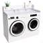 Washer Dryer Countertop, Laundry Wood Shelf Topper With Edge, 54" Width X 27.5" Depth Double Layer Organizer For Washer And Dryer Laundry Hamper Counter Storage Organization, WHITE