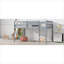 Lit plateforme simple mezzanine minimaliste, structure en bois d'hévéa renforcé avec support de lattes renforcé, ton gris