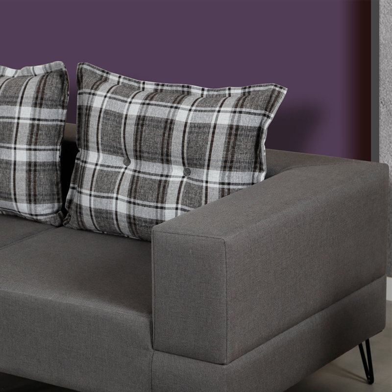 Canapé rembourré 78,7 po Gennadius, 100 % polyester gris