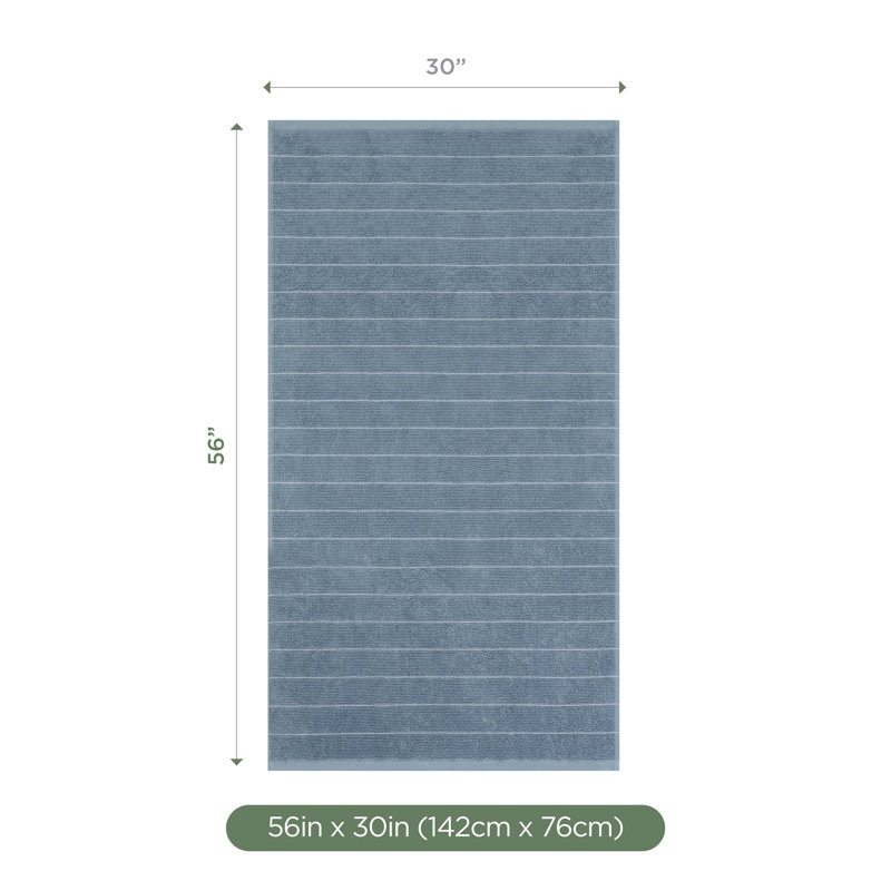 Branden Bath Towel, Slub Stripe Blue