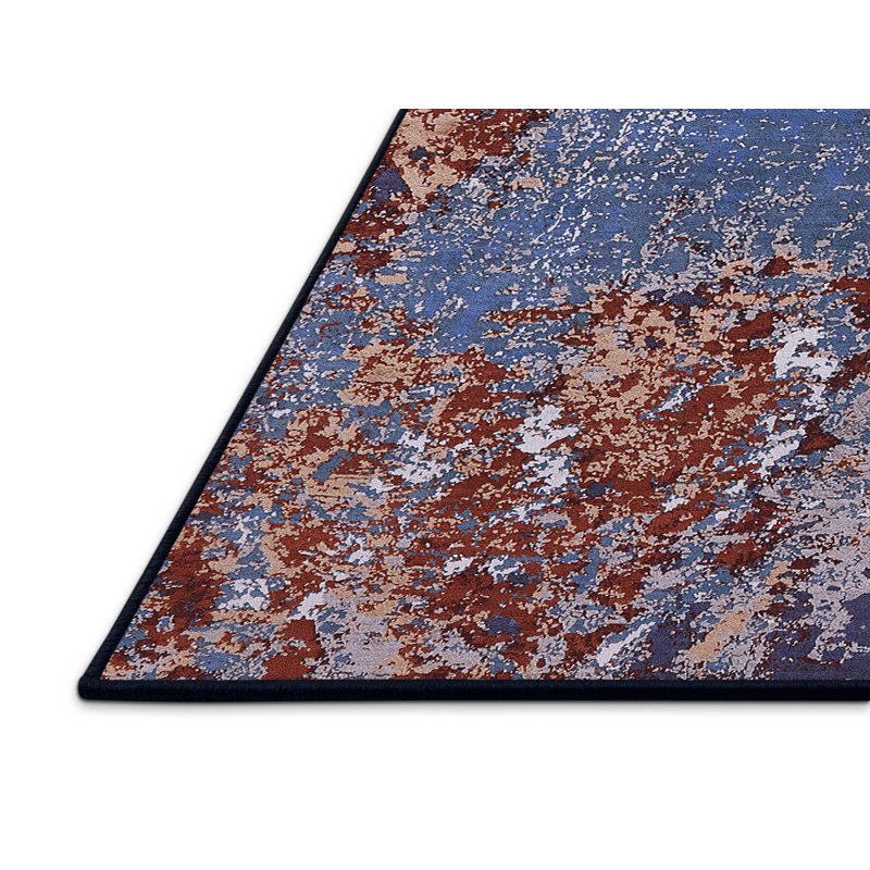 Tapis brun / bleu, Rectangle 2 pi x 4 pi