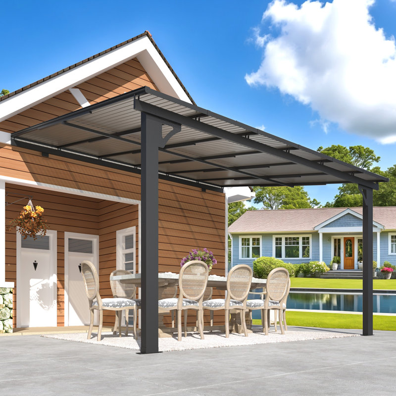 Pergola d'extérieur à hauteur réglable pour patio, H 118 po x l 144 po x P 110,23 po
