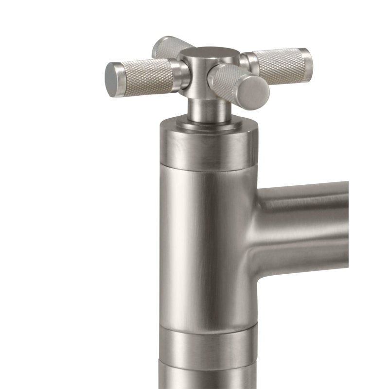 Descanso Tub Filler with Diverter, Matte Black, Cross Handle