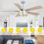  Ventilateur de plafond 52 po en cristal avec lumières et télécommande, moteur à 6 vitesses à courant continu, minuterie et ventilateur réversible pour le salon, la chambre à coucher