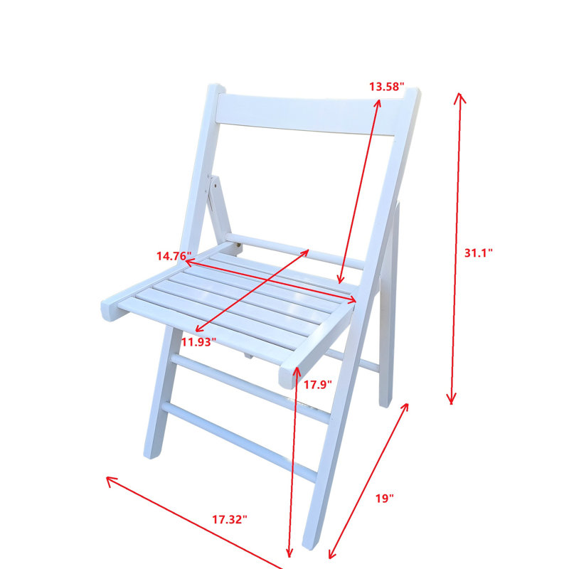 Chaise pliante polyvalente en bois massif pour 4 personnes - pour différents environnements, Blanc