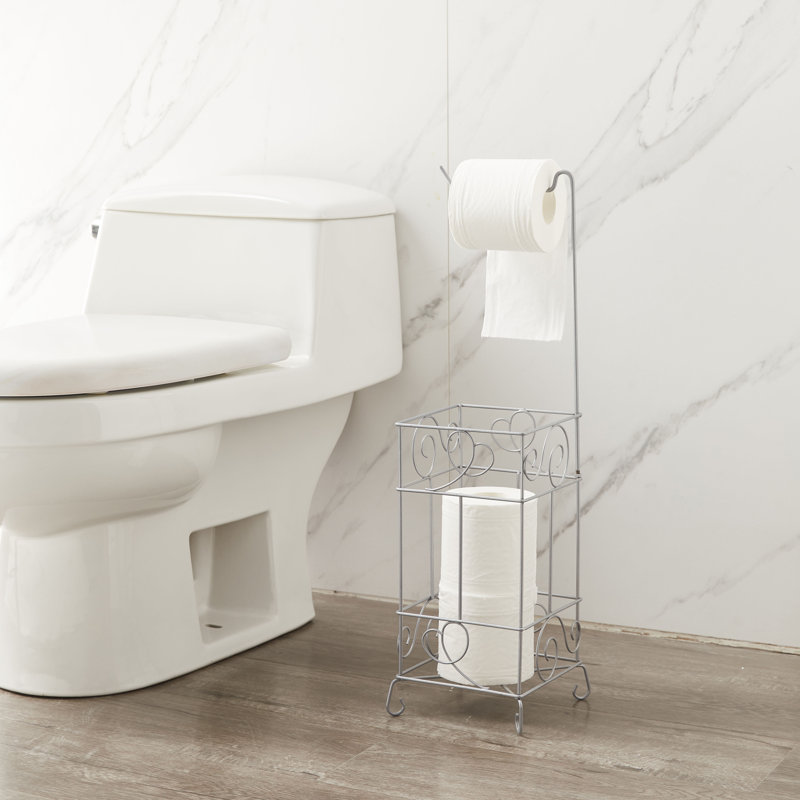 Porte-papier hygiénique sur pied, Argent