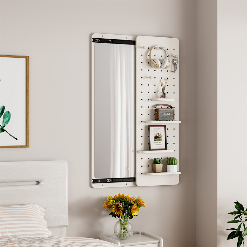 Miroir mural pleine longueur (miroir inclus seulement), Blanc