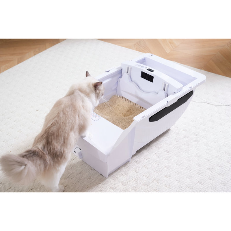Litière Smart Cat avec hotte, grande ouverture, autonettoyante, pour grands chats, affichage à DEL, lavable, style américain, caractéristiques de remplissage en ABS, conception de l'ouverture, affichage, matériau
