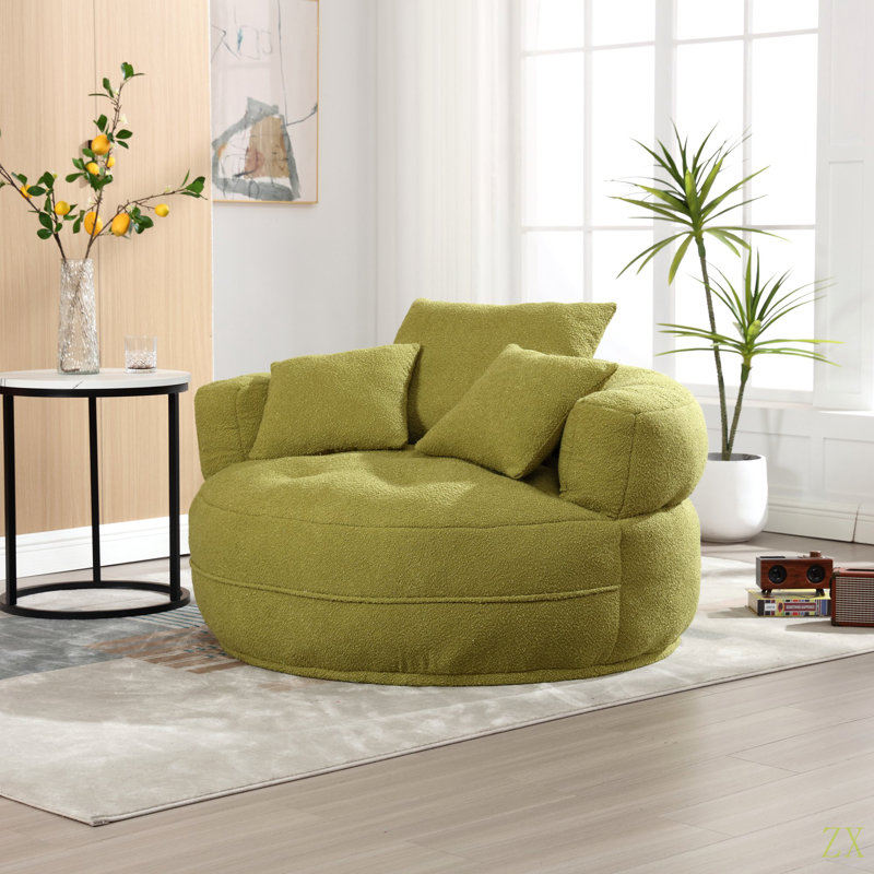 Canapé-lit simple Chenille, Boucle verte