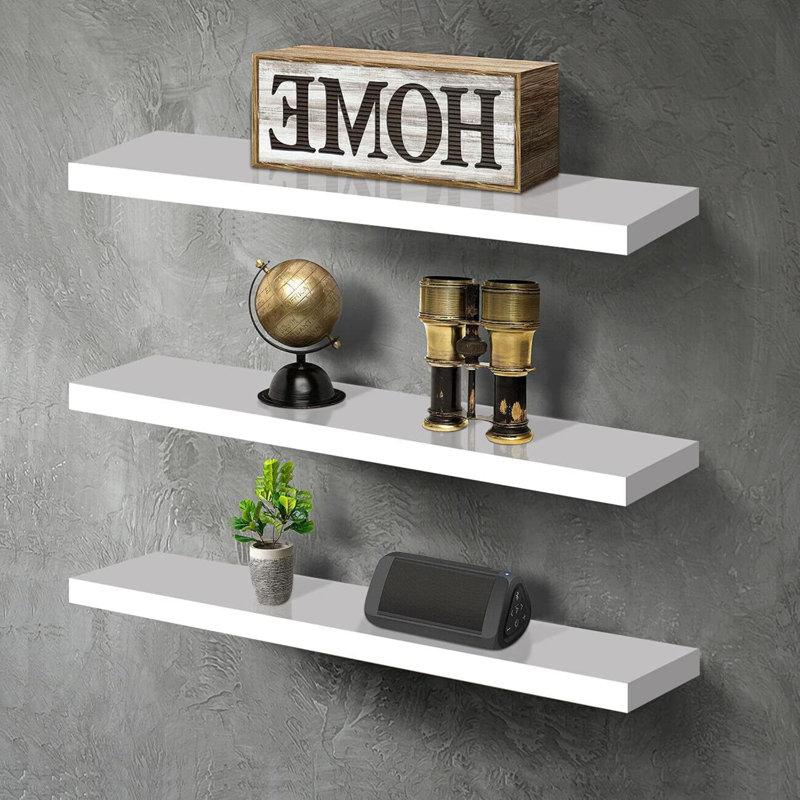 Floating Shelf, 1.5cm H x 40cm W x 15cm D, White
