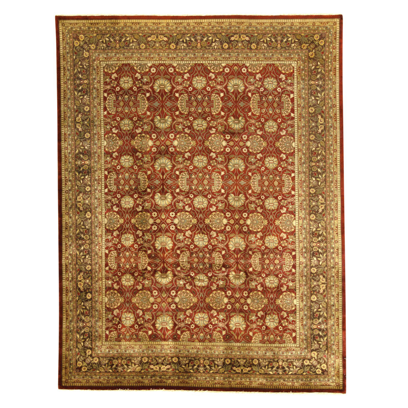 Tapis rectangulaire en laine noué à la main