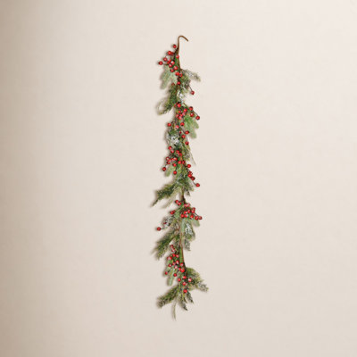 60" Frosted Pine Berry Garland