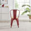 Honora Industrial Classic Metal Frame Wood Seat Dining Chair - Style Bold Colour Stackable Side Chair-191823158
