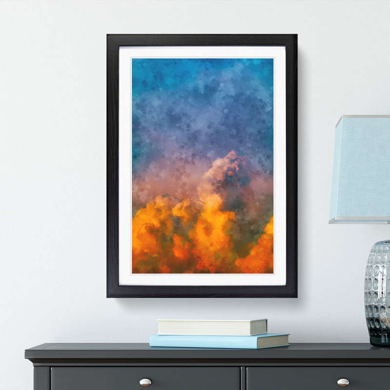 Rising Clouds - Picture Frame Painting Print, 33cm H x 24cm W x 2cm D, Black Framed