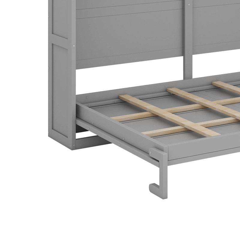 Grand lit escamotable au design moderne avec lumières DEL, Gris