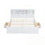 Lit plateforme très grand en bois avec tête de lit multi-rangement, USB et tiroirs-1368233935