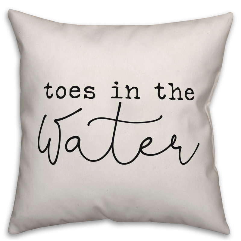 Outdoor Throw Pillow, 18" x 18", Off White/Black