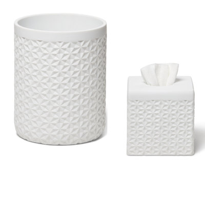 Quilted 2 pc set (wastebasket, tissue cover)