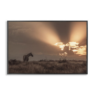 Coucher de soleil délavé à cheval, estampe numérique par Nathan Larson
