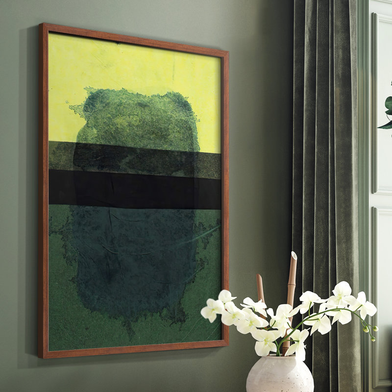 " Remembering Rothko III " Painting Print, 28" H x 22" W x 1" D, Brown Frame Paper