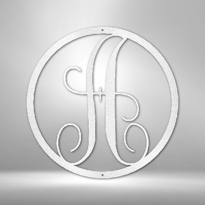 Personalized Fancy Initial Circle Monogram Steel sign
