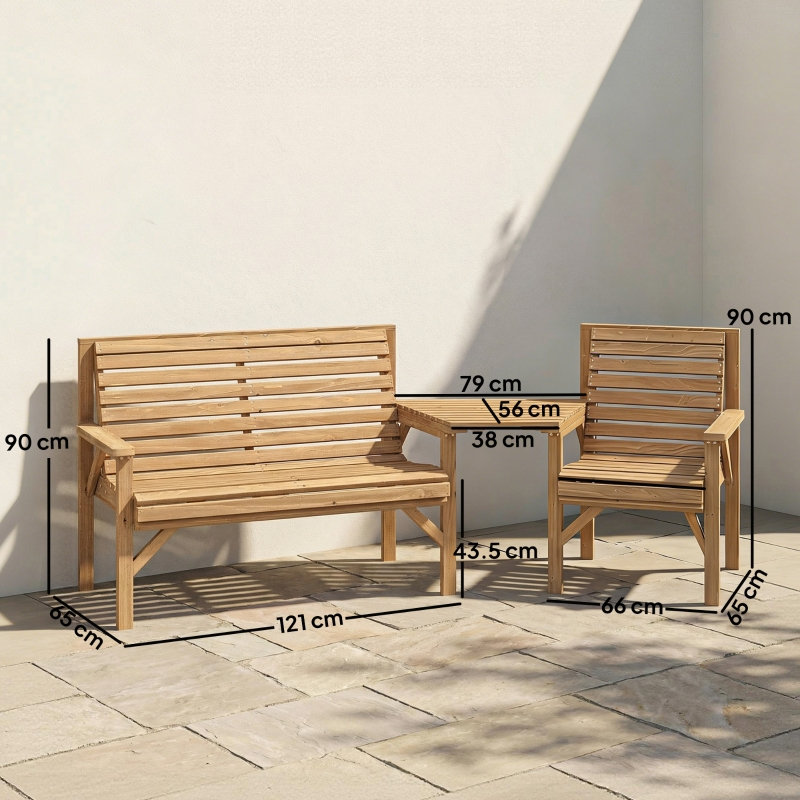 Outdoor Bench, Brown