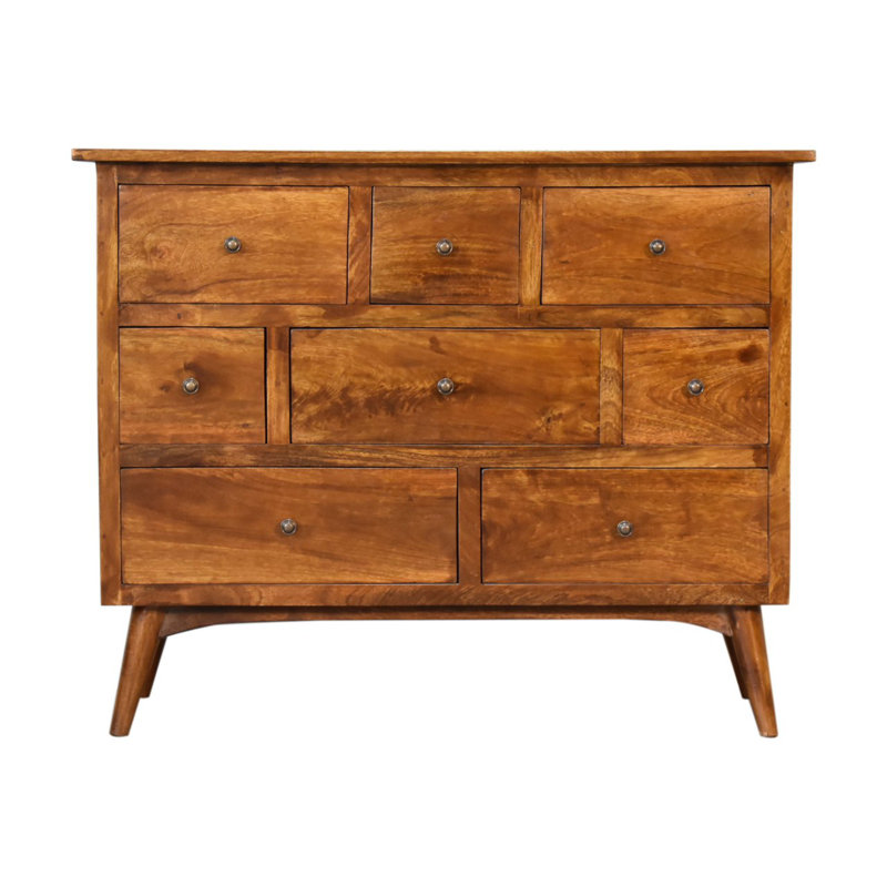 Solerno Solid Wood 100cm W 8 - Drawer Chest of Drawers