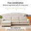 Convertible L-Shaped Sectional Sofa, 196cm 3-Seater Corner Couch with Movable Footstool-129391966