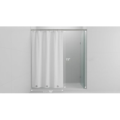 Shower Curtain Liner With Magnets - Clear