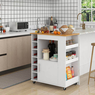 Tailore Solid Wood Top Kitchen Cart