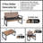 4-Piece Patio Furniture Set Outdoor Balcony Porch Garden Backyard Lawn Furniture Acacia Wood Table Top, Morden Black And Light Brown