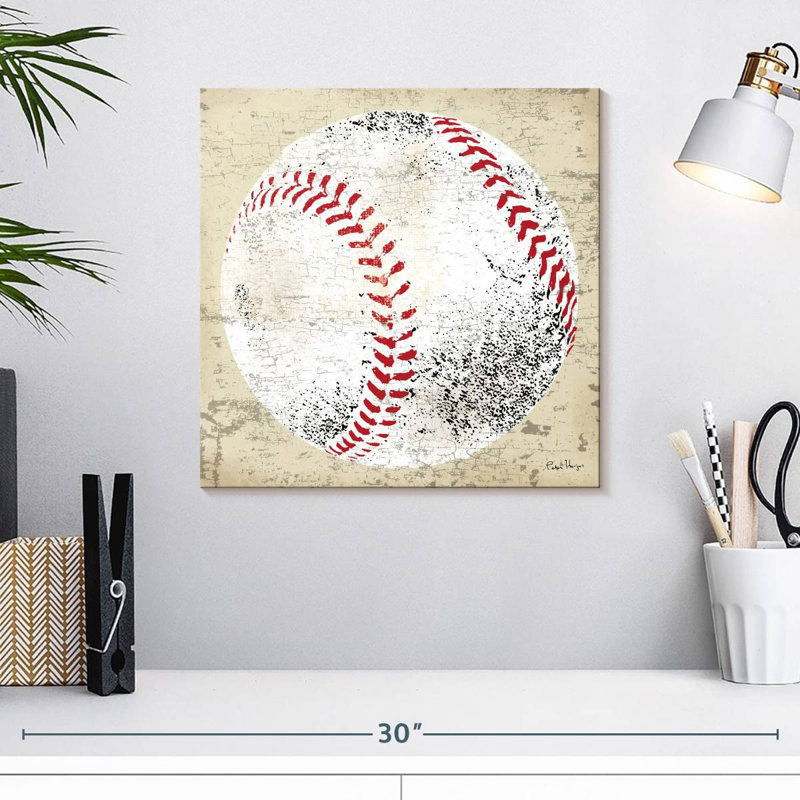 Une balle de baseball rétro, H 16 po x l 16 po