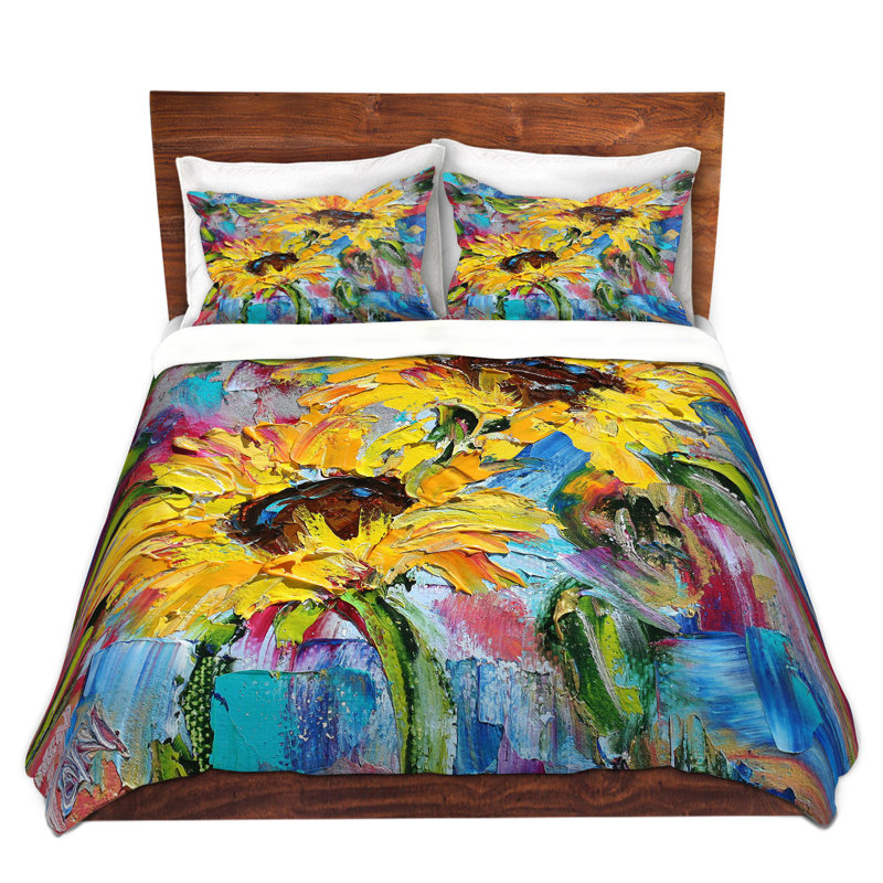 Ensemble de housse de couette joy tournesol, 1 housse simple + 1 taie standard