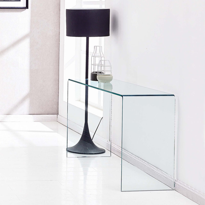 Console en verre trempé transparent
