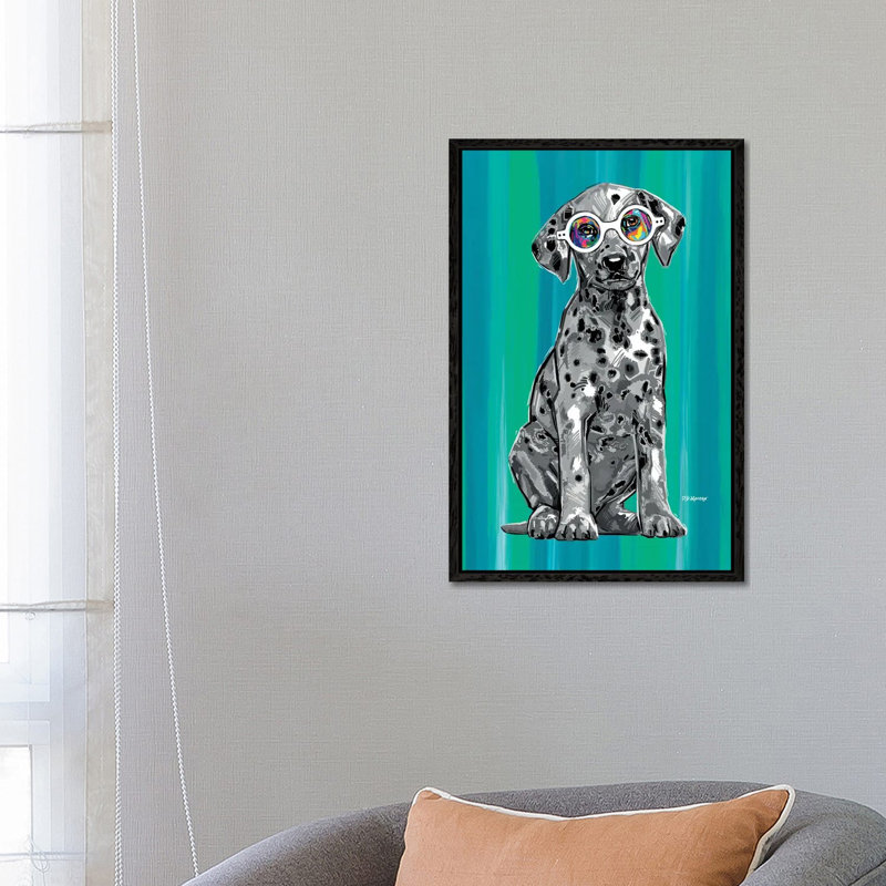 BW Dalmatian by P.D. Moreno - Floater Frame Gallery-Wrapped Canvas Giclée on Canvas, 66.04 cm H x 45.72 cm W, Black Framed