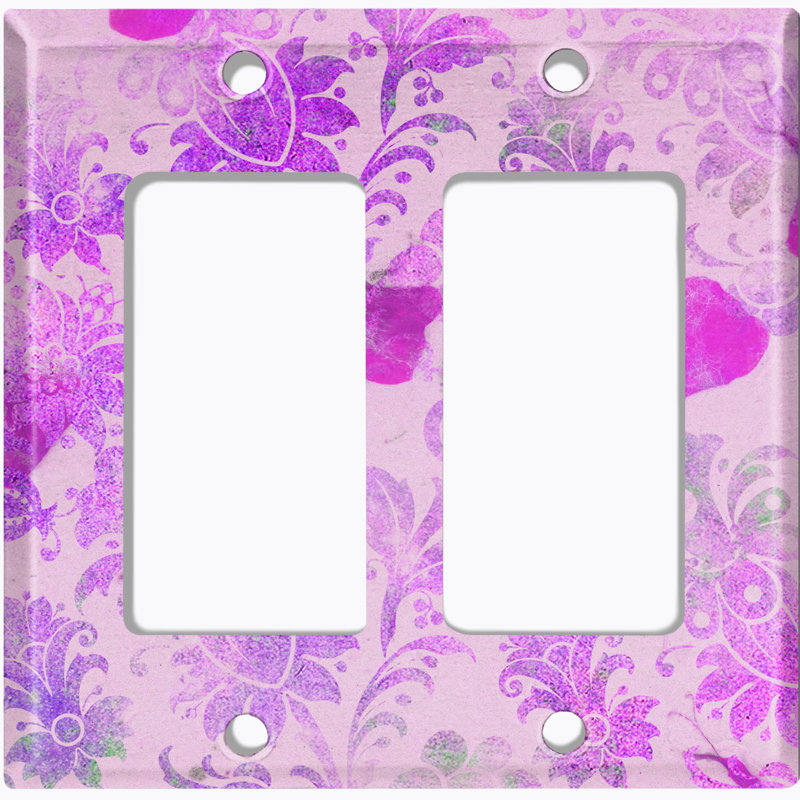 Plaque murale berçante à motif de fleurs orange et damas brun clair, Rose