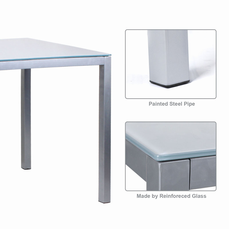 Emmye 70Cm Iron Dining Table, Grey