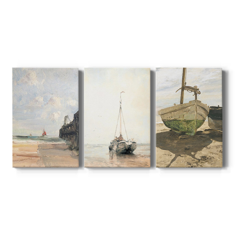 "Vintage Nautical Print", impression sur toile - 3 pièces, H 12 po x l 24 po